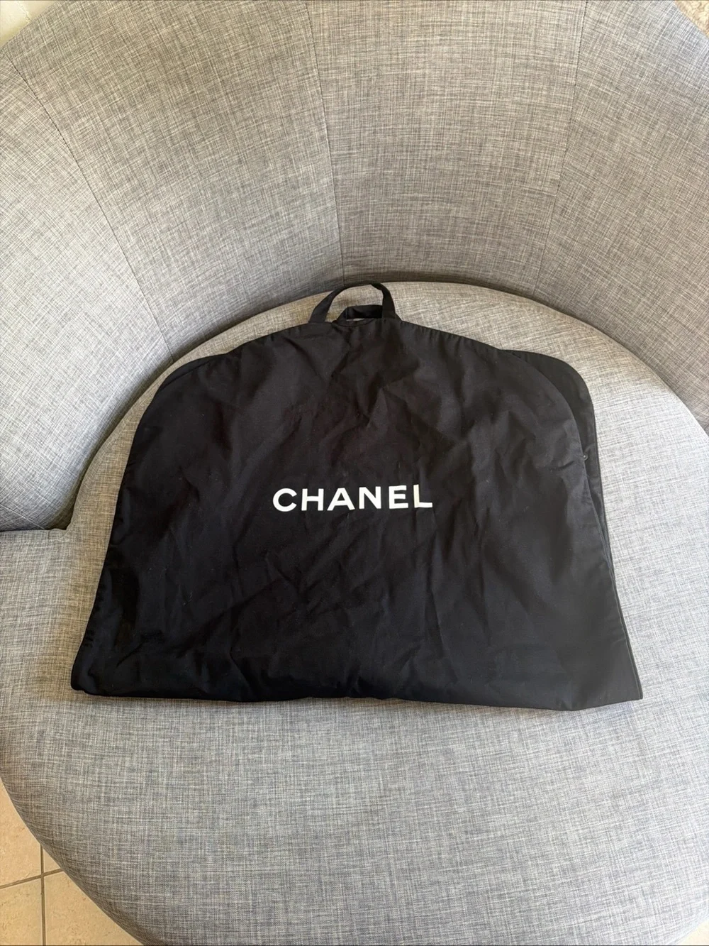 CHANEL Black Garment Cover with White Logo
